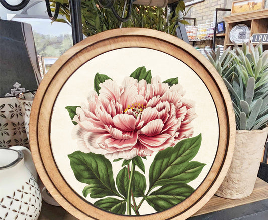 Vintage Peony Art, Feathered Farmhouse