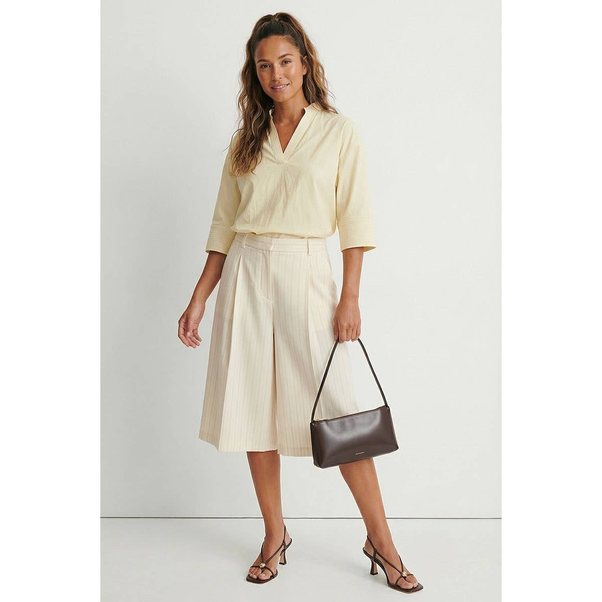 Contrast Stitch Detail Popover Blouse, Feathered Farmhouse