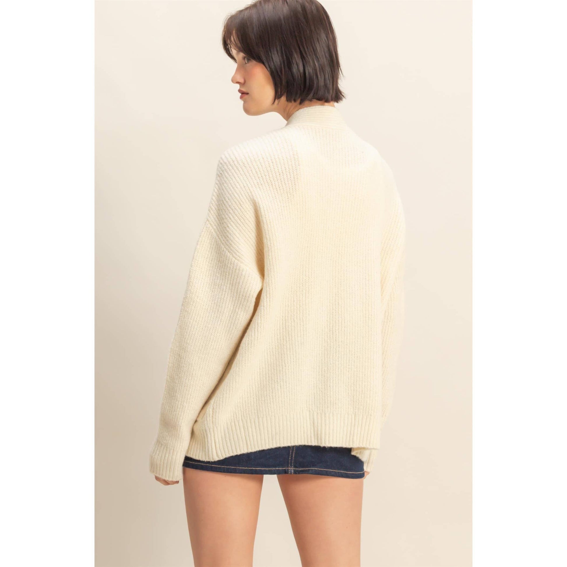 Cardigan Sweater with Front Pockets, Feathered Farmhouse