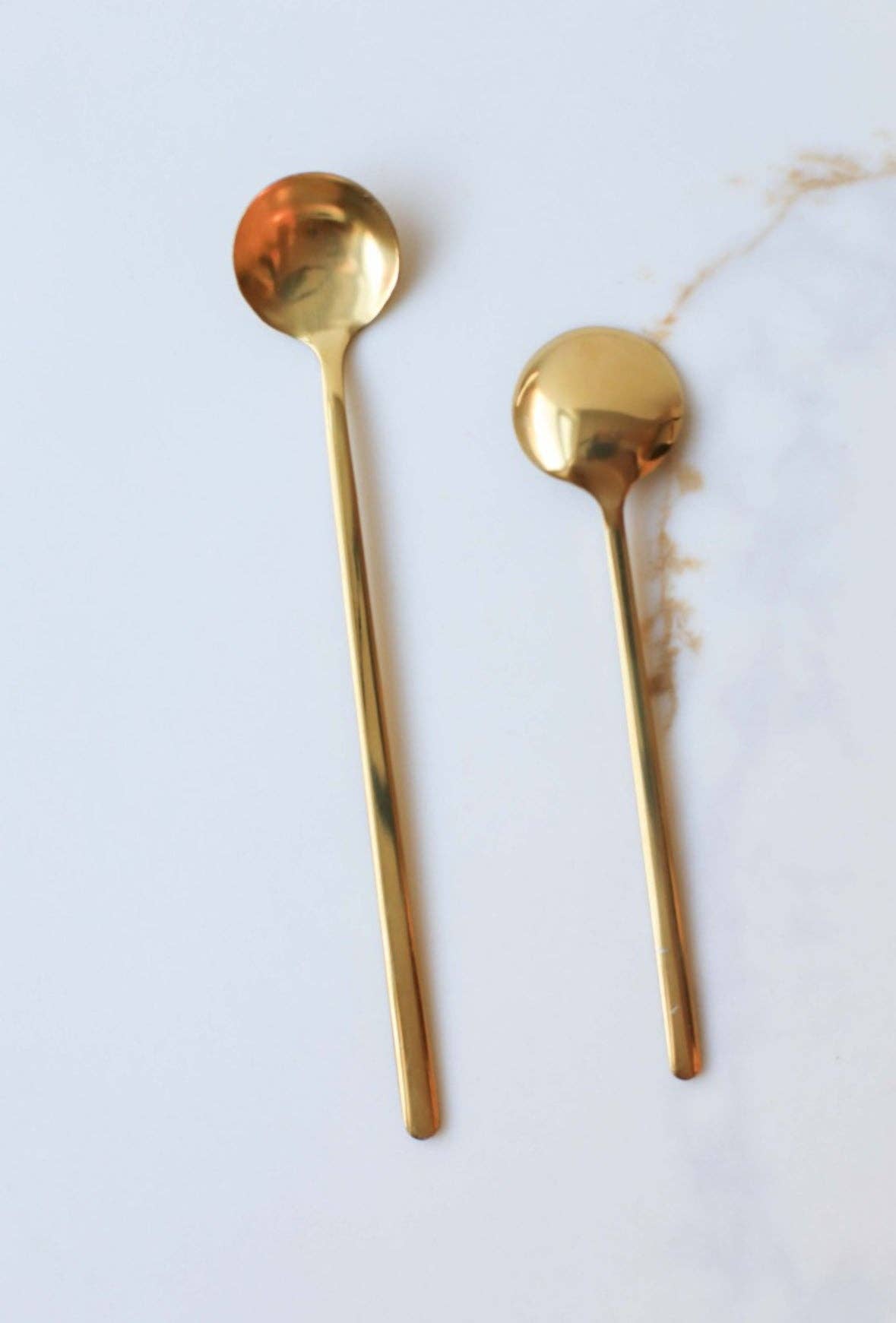 Gold-Plated Stainless Steel Stirring Spoon, Feathered Farmhouse