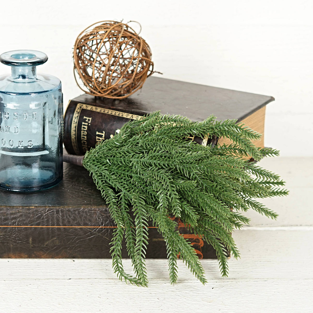 Norfolk Pine Soft Touch Stem, Feathered Farmhouse