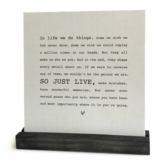 Just Live Mini Canvas, Feathered Farmhouse