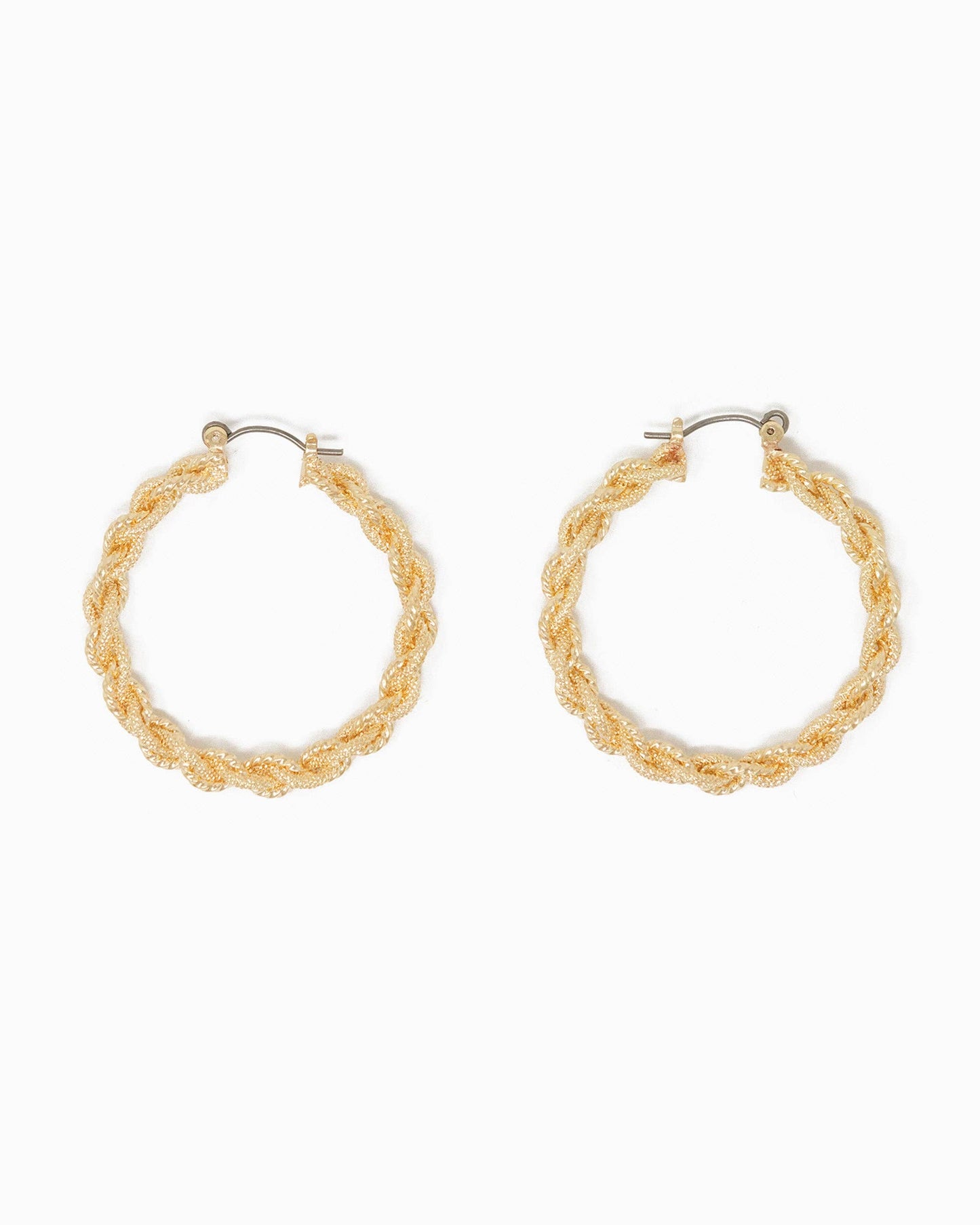 Glittery Twisted Rope Hoop Earrings, Feathered Farmhouse