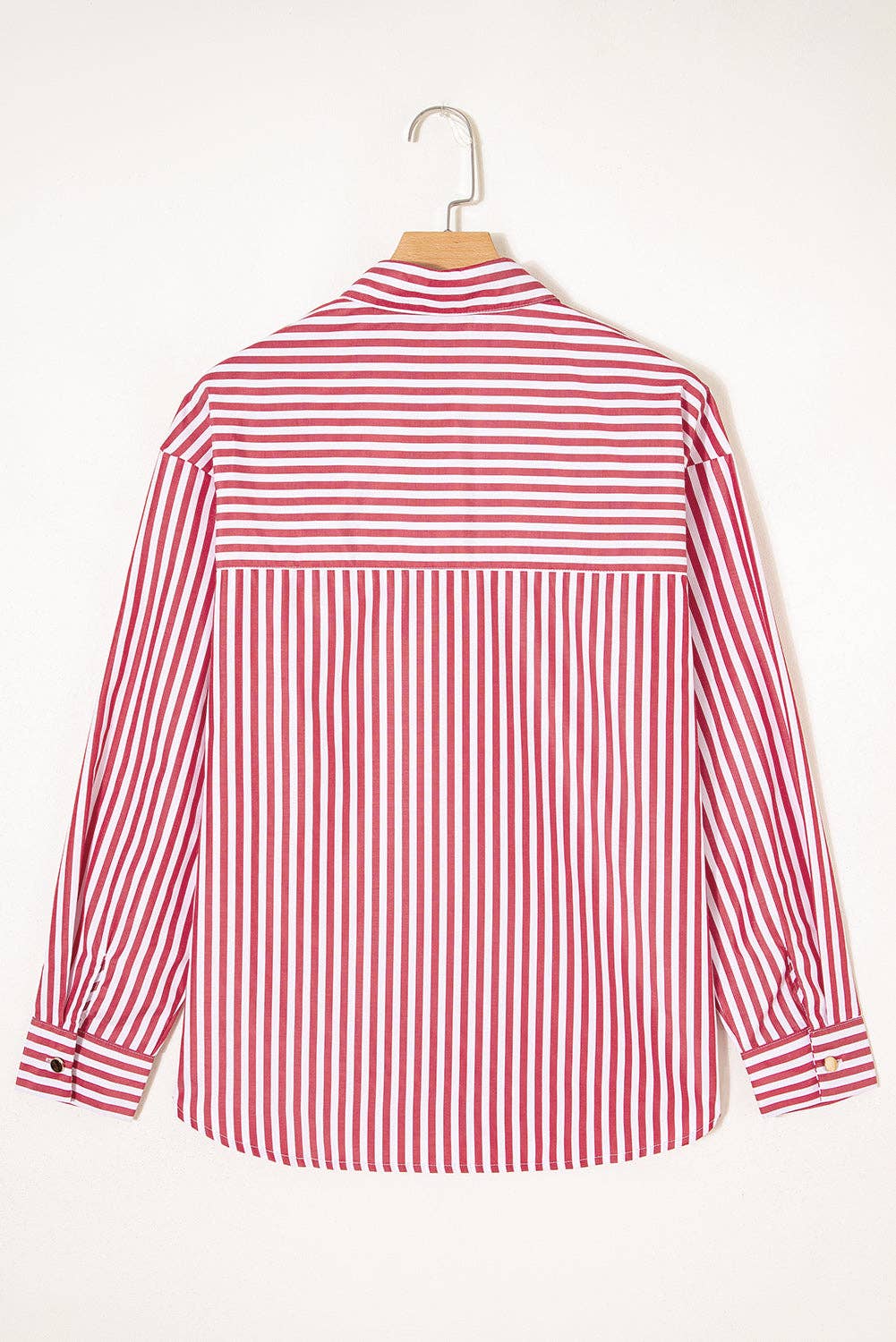 Red Stripe Patched Pocket Shirt, Feathered Farmhouse