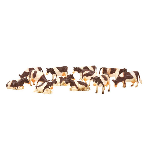 1:32 Scale White + Brown Cow Set