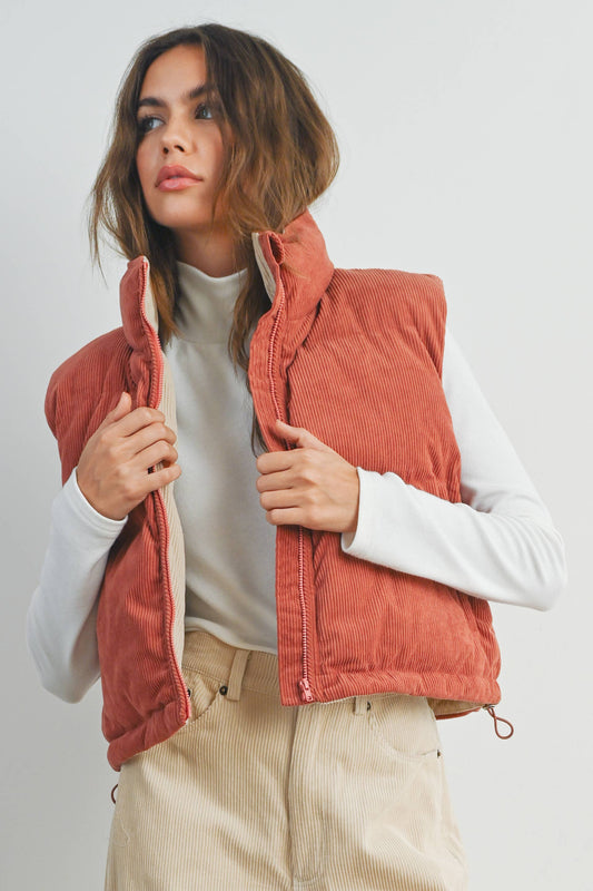 Corduroy Puffer Vest