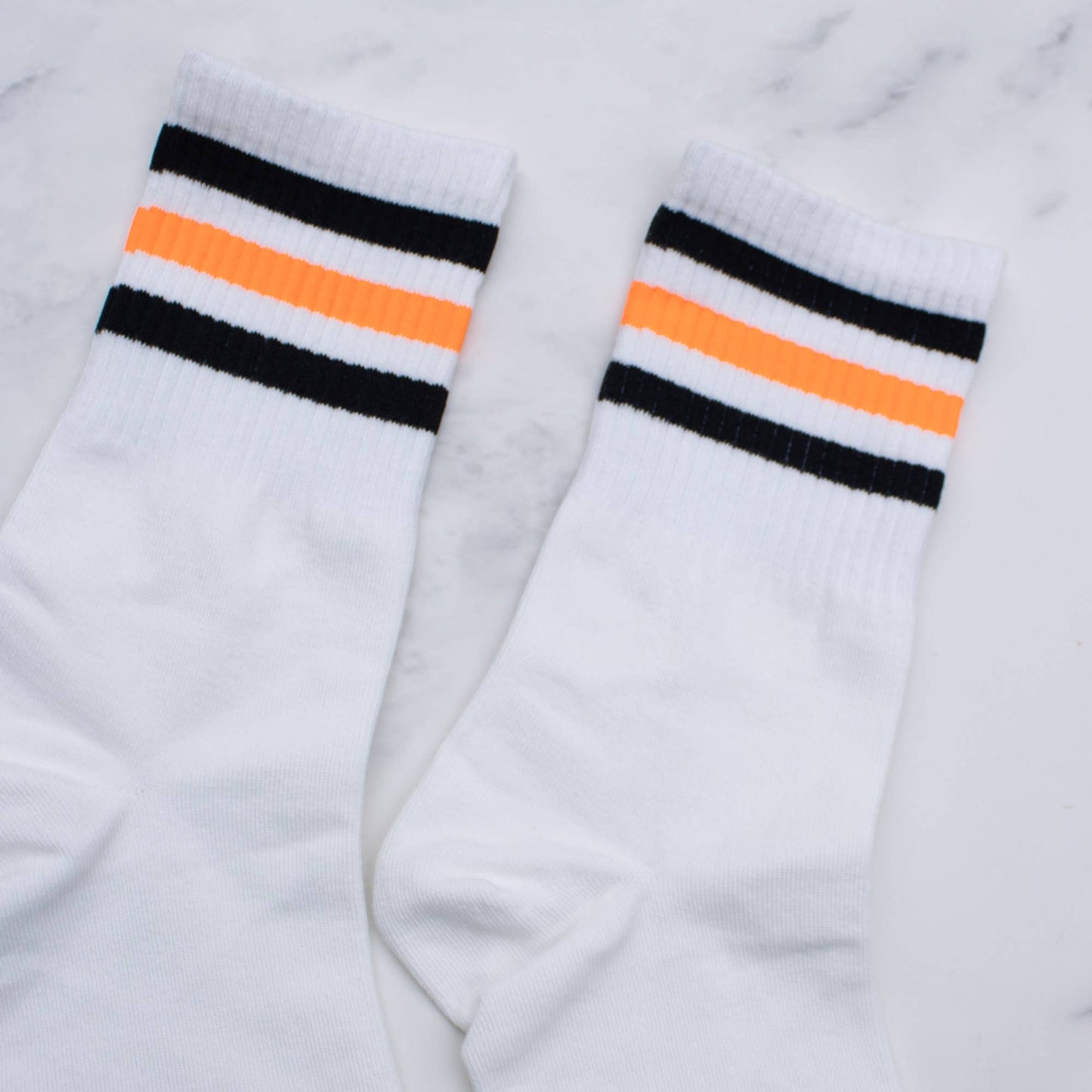 Men's Neon Color Retro Stripe Casual Cotton Socks, Feathered Farmhouse