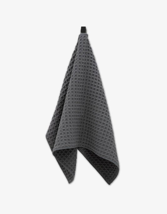 Charcoal Waffle Hand Towel, Feathered Farmhouse