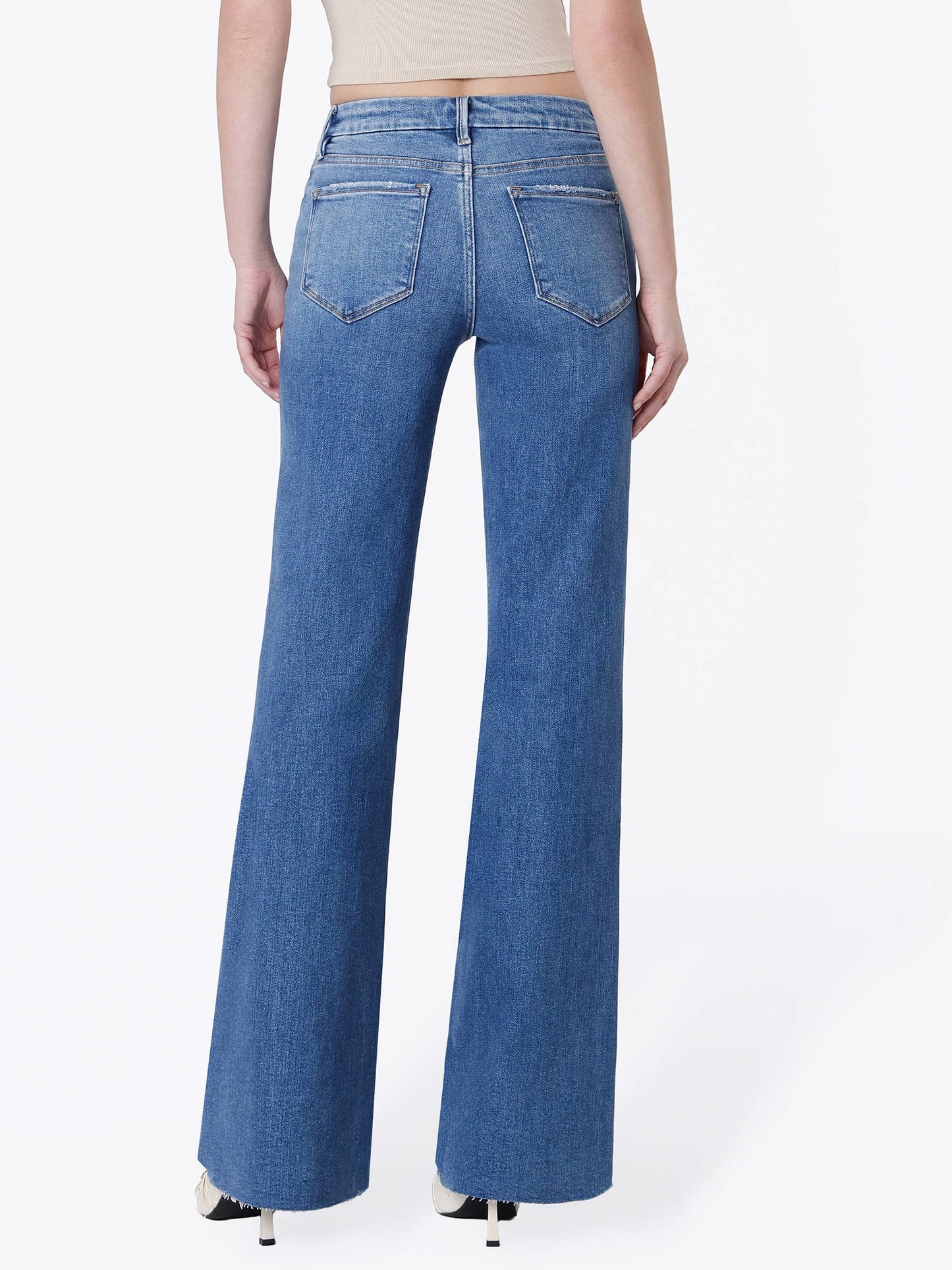 Mid Rise Seamless Waistband Vintage Flare, Feathered Farmhouse