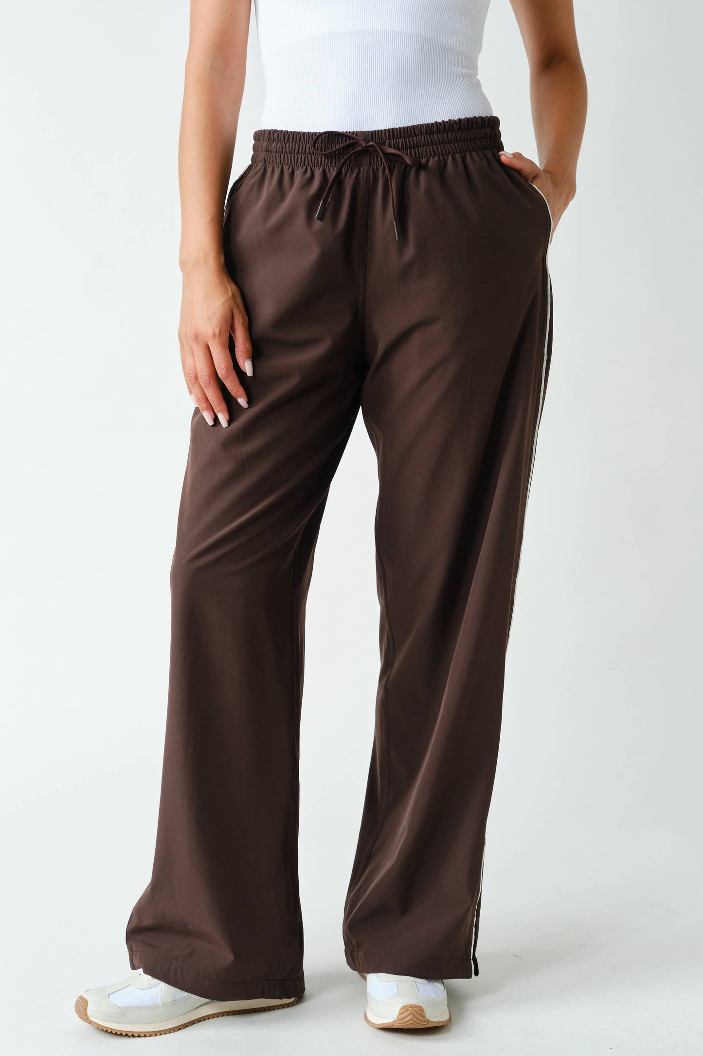 Brown Finish Line Track Pants , Feathered Farmhouse