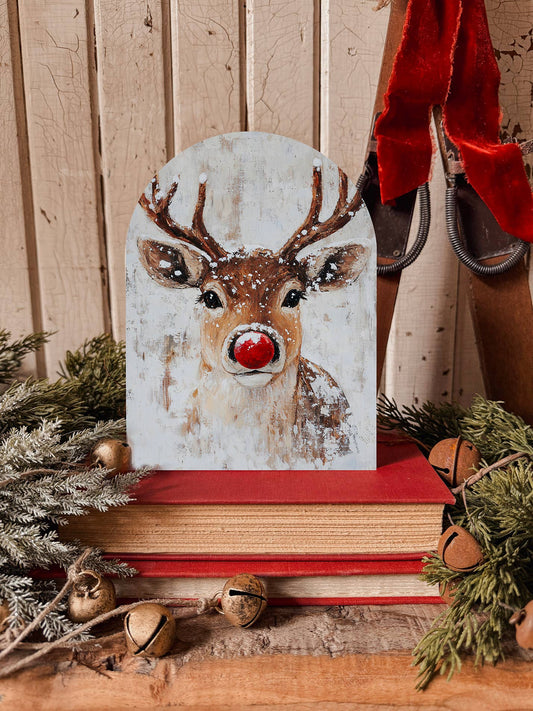 Rudolph Face Arch Shelf Sitter