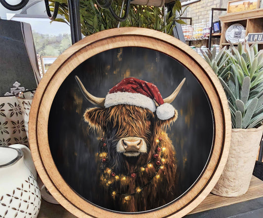 Christmas Highland Art, Feathered Farmhouse