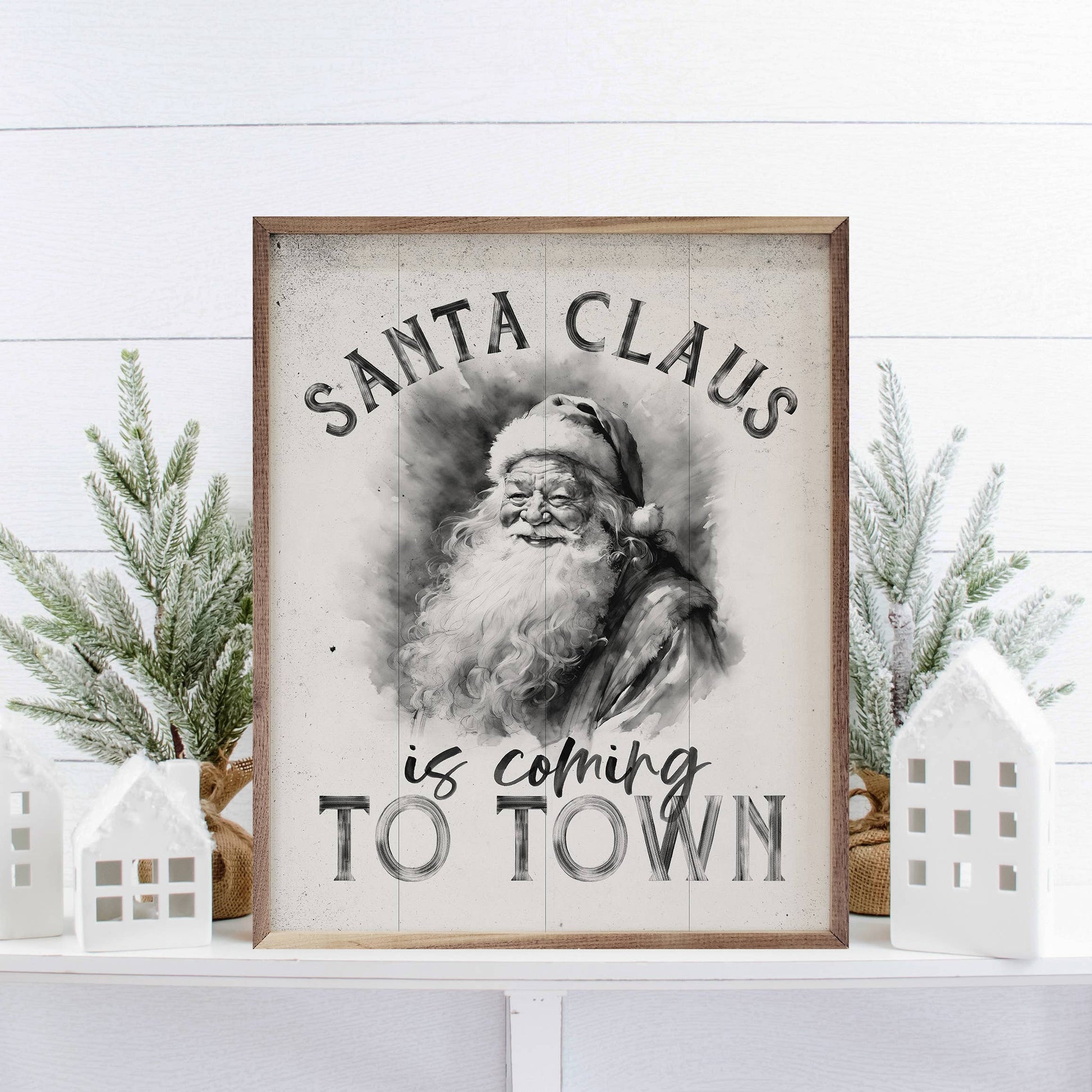 Santa Claus Is Coming To Town Sign, The Feathered Farmhouse