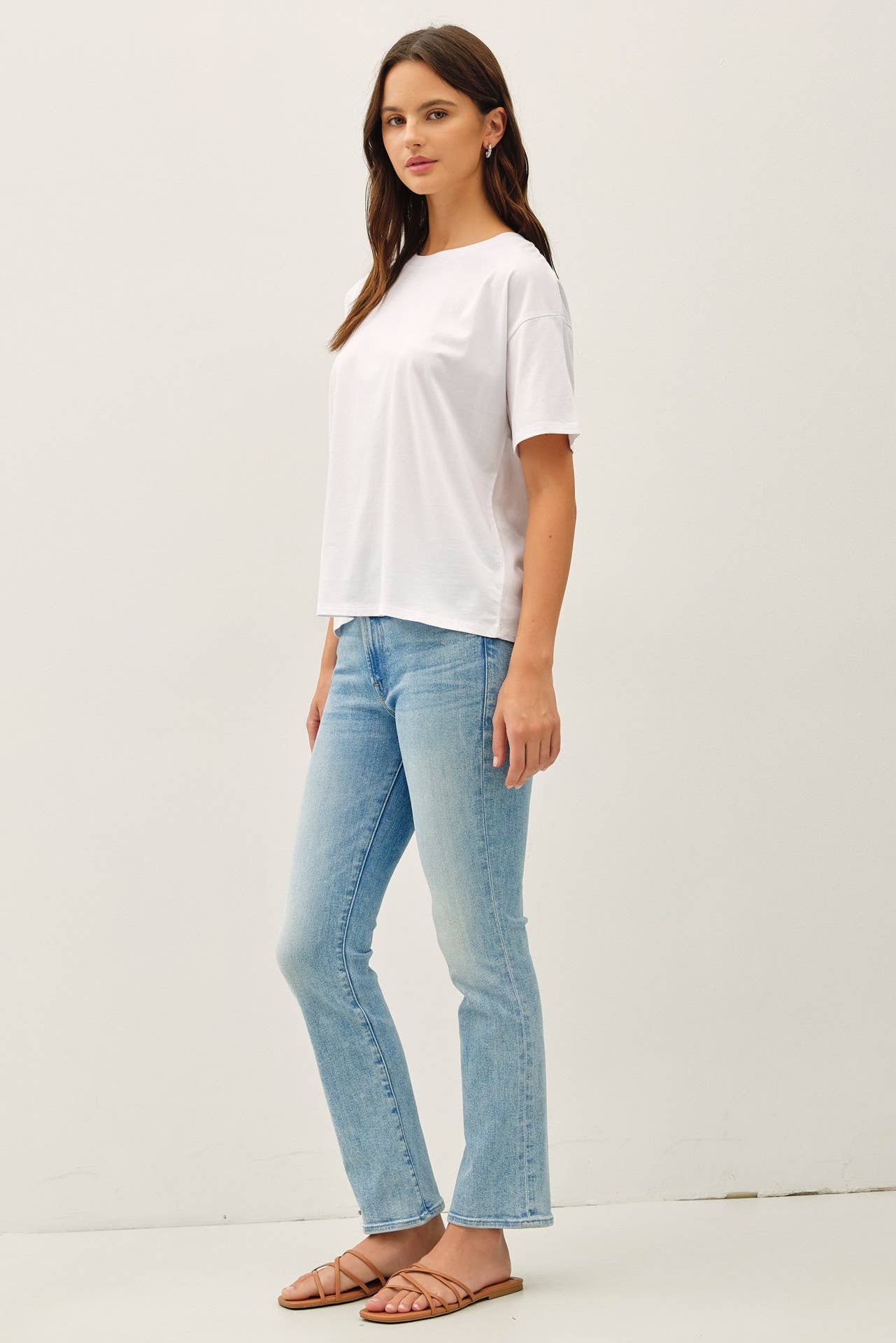 Cotton Jersey Boxy Crop T-Shirt, Feathered Farmhouse