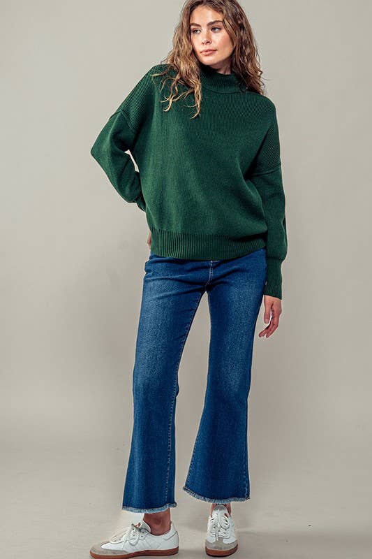 Valley Ribbed Knit Mock Neck Sweater, Feathered Farmhouse