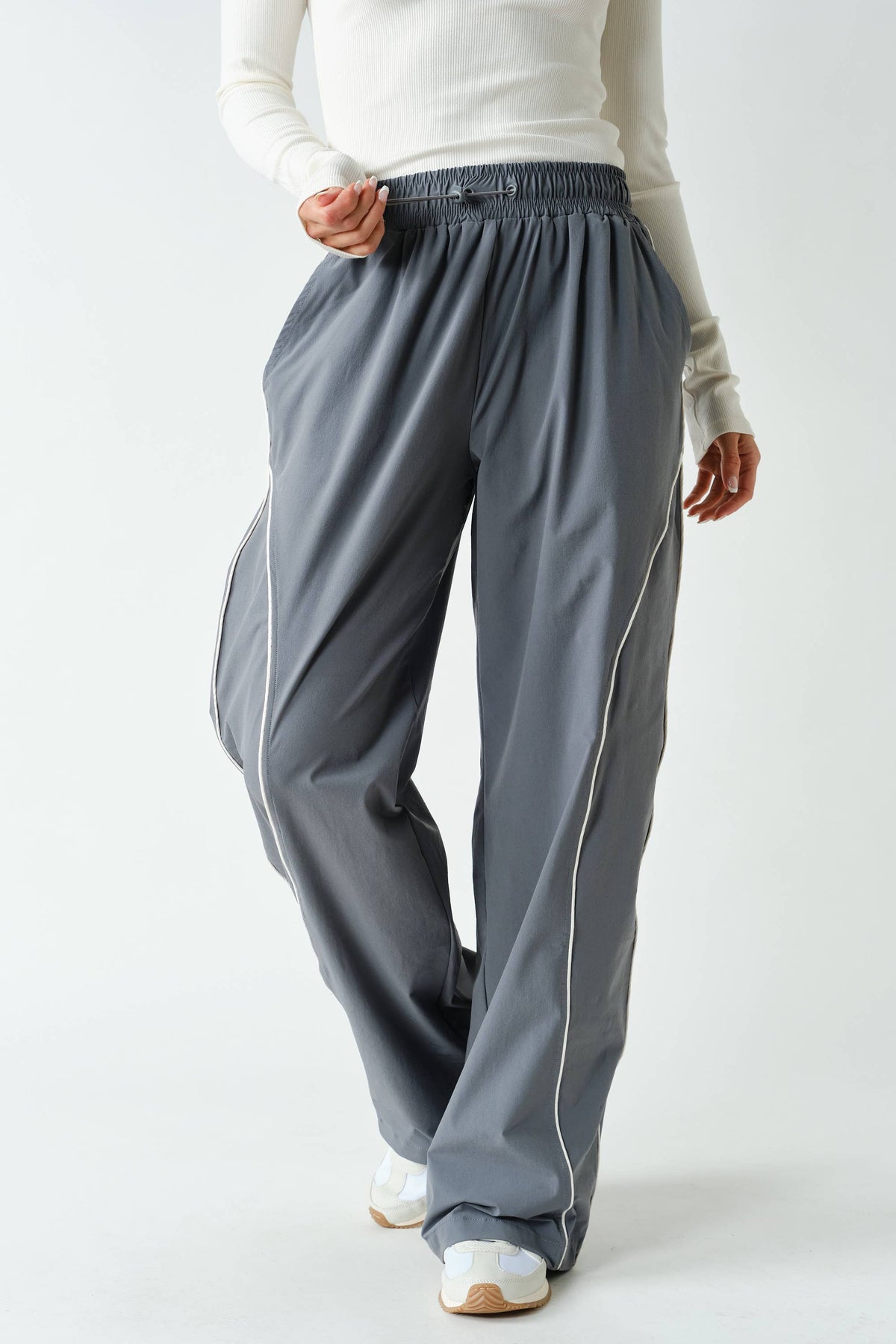 Graphite Kailey Curved Classic Track Pants, Feathered Farmhouse