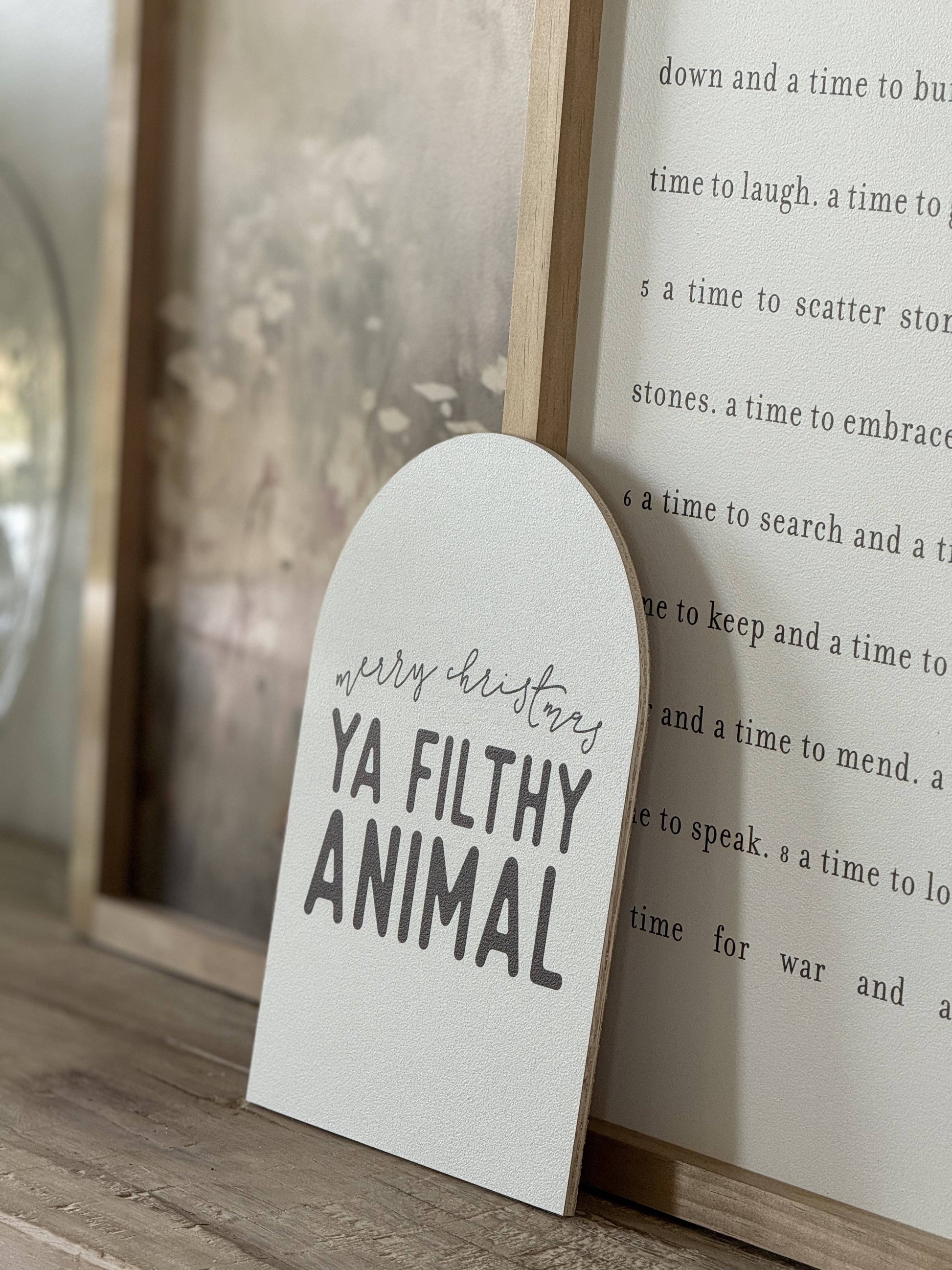 Merry Christmas Ya Filthy Animal Arch, Feathered Farmhouse