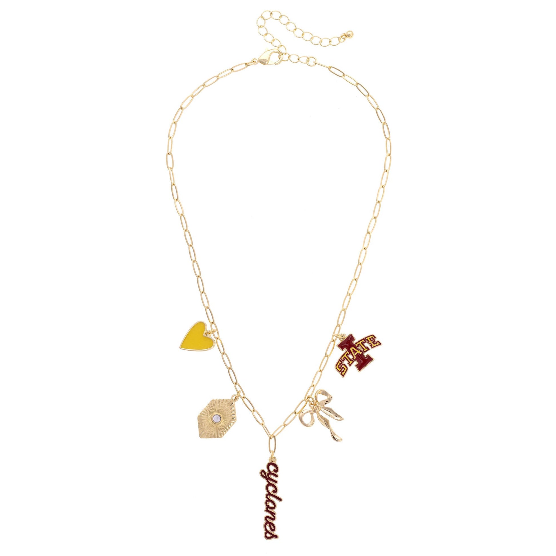 Iowa State Cyclones Paper Clip Charm Collector Necklace, Feathered Farmhouse