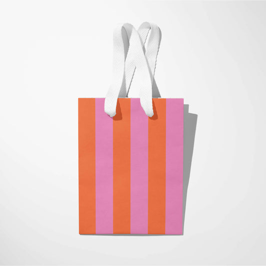 Stripe Pink & Orange Gift Bag, Feathered Farmhouse