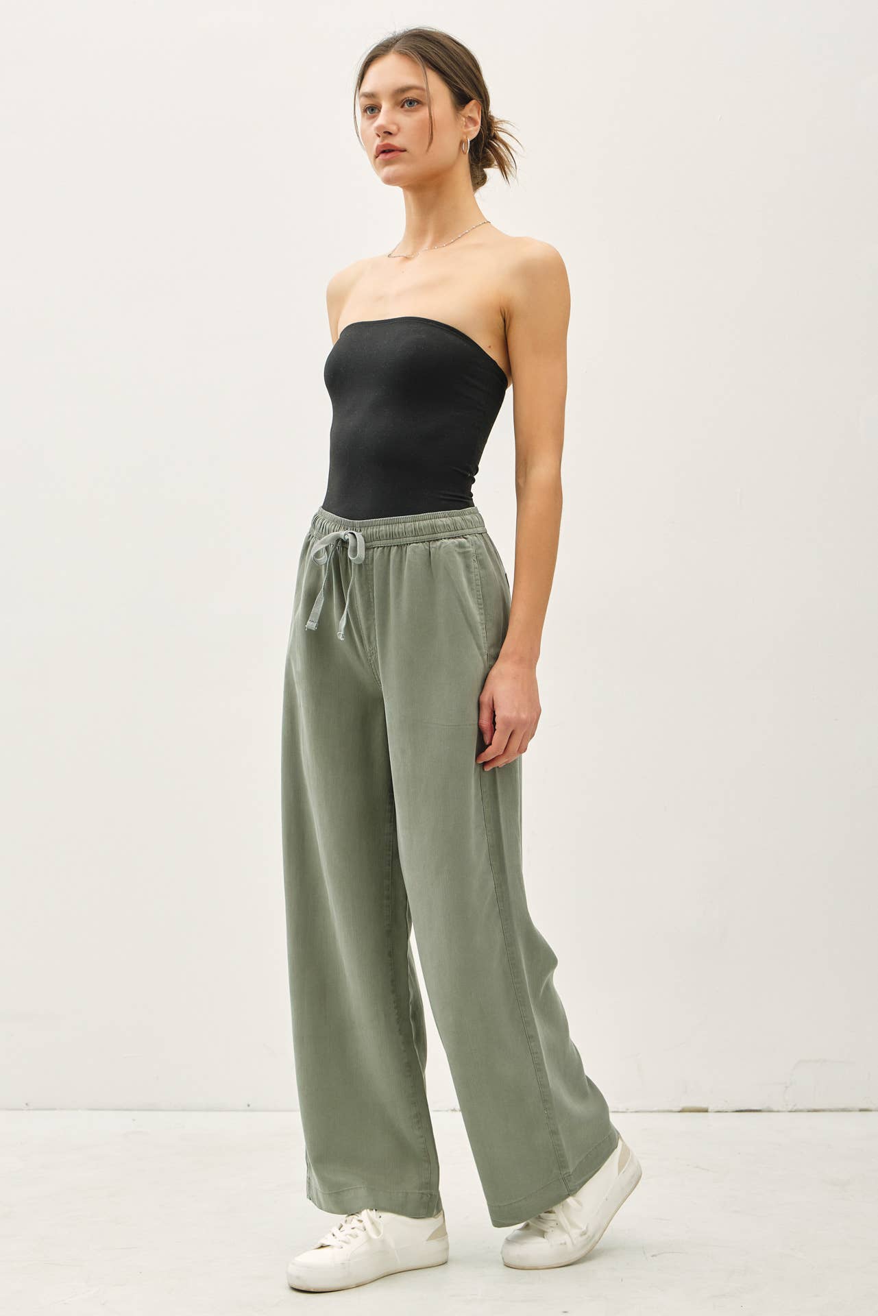 Tencel Wide Leg Pants, Feathered Farmhouse