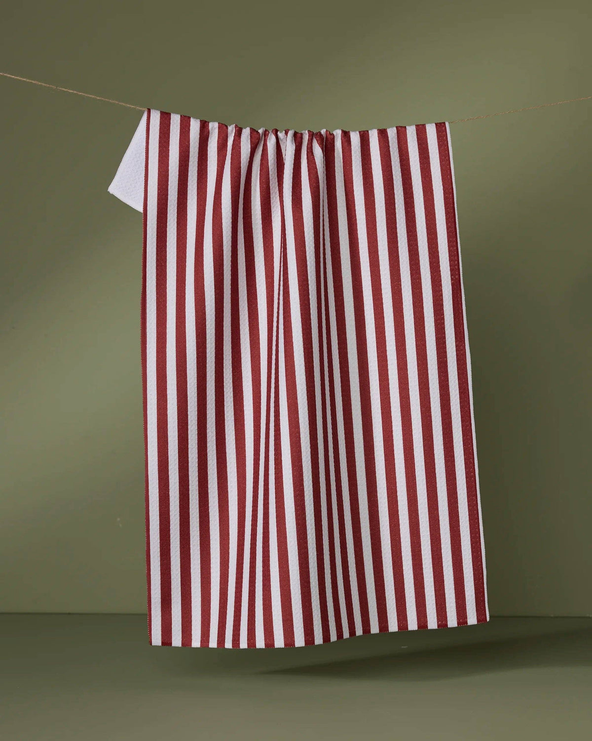 Ribbon Red Tea Towel, Feathered Farmhouse