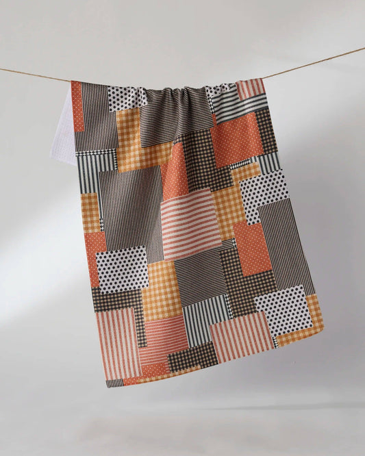 Patch and Pumpkin Tea Towel, Feathered Farmhouse