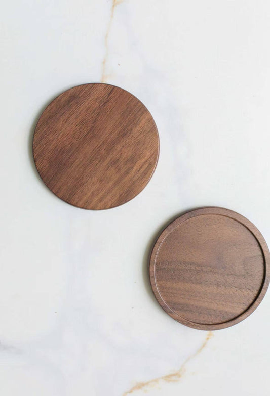 Round Wood Coasters, Feathered Farmhouse