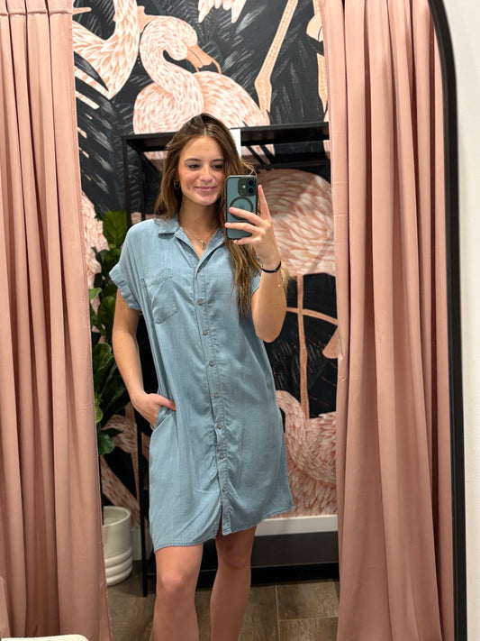 Denim Wash Tencel Dress