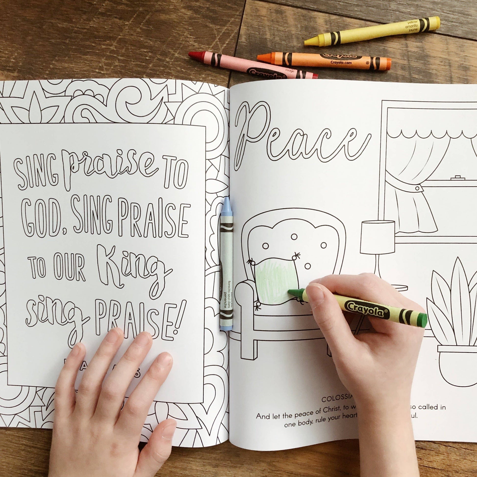 Colored With Grace Kids Coloring Book, The Feathered Farmhouse