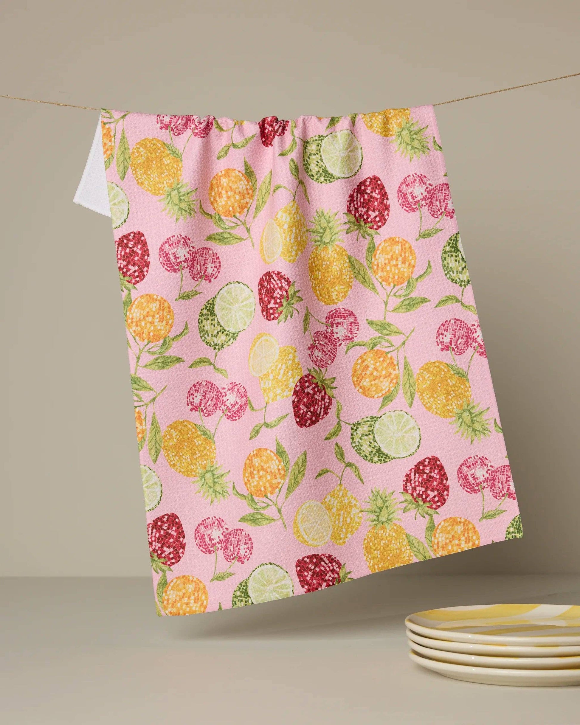 Disco Fruits Tea Towel, Feathered Farmhouse