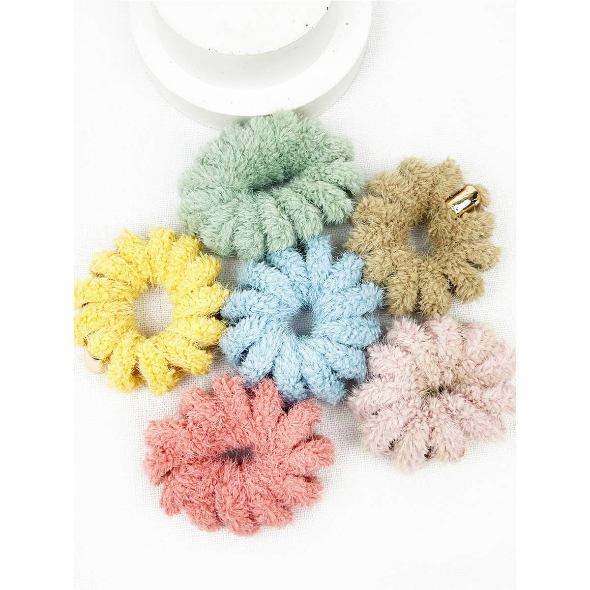 Faux Fur Soft Spiral Hair Ties, Feathered Farmhouse