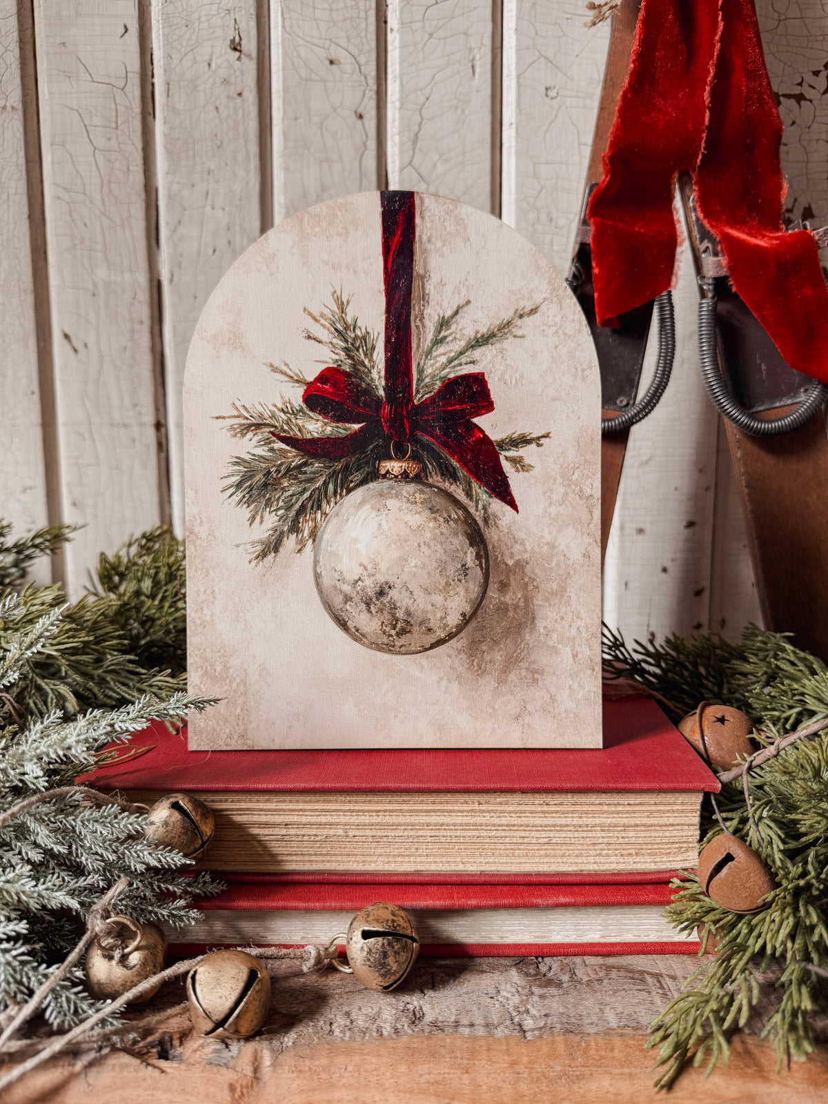 Vintage Ornament Arched Shelf Sitter, The Feathered Farmhouse