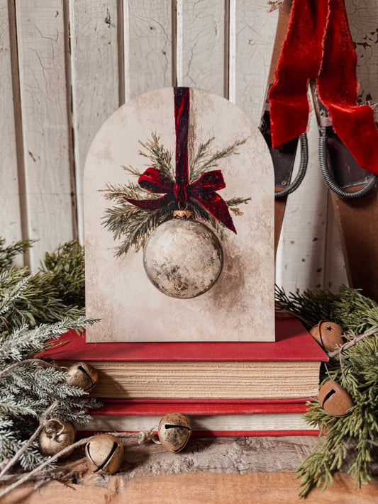 Vintage Ornament Arched Shelf Sitter, The Feathered Farmhouse