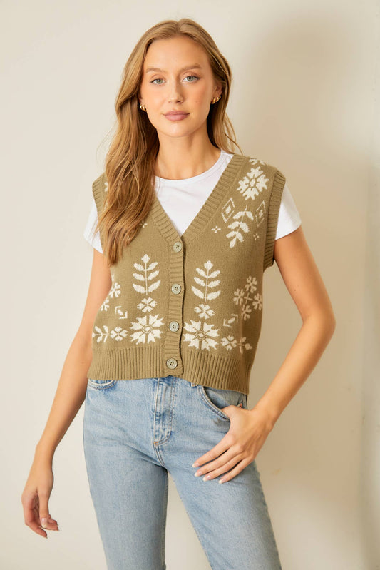 Floral Button Up Vest, The Feathered Farmhouse