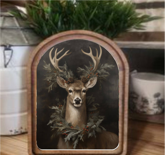 Wreath Deer Arch, Feathered Farmhouse