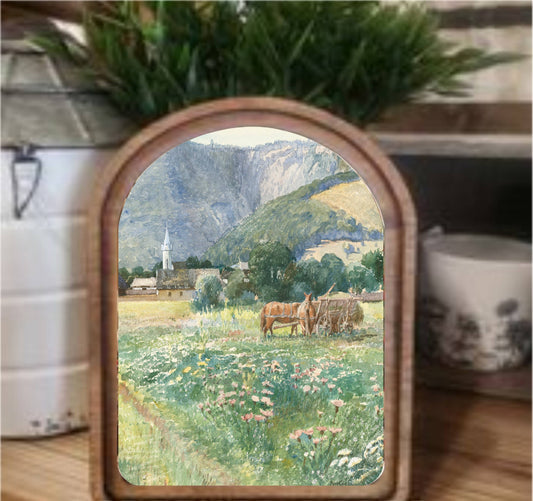 Blooming Meadow Framed Arch, Feathered Farmhouse