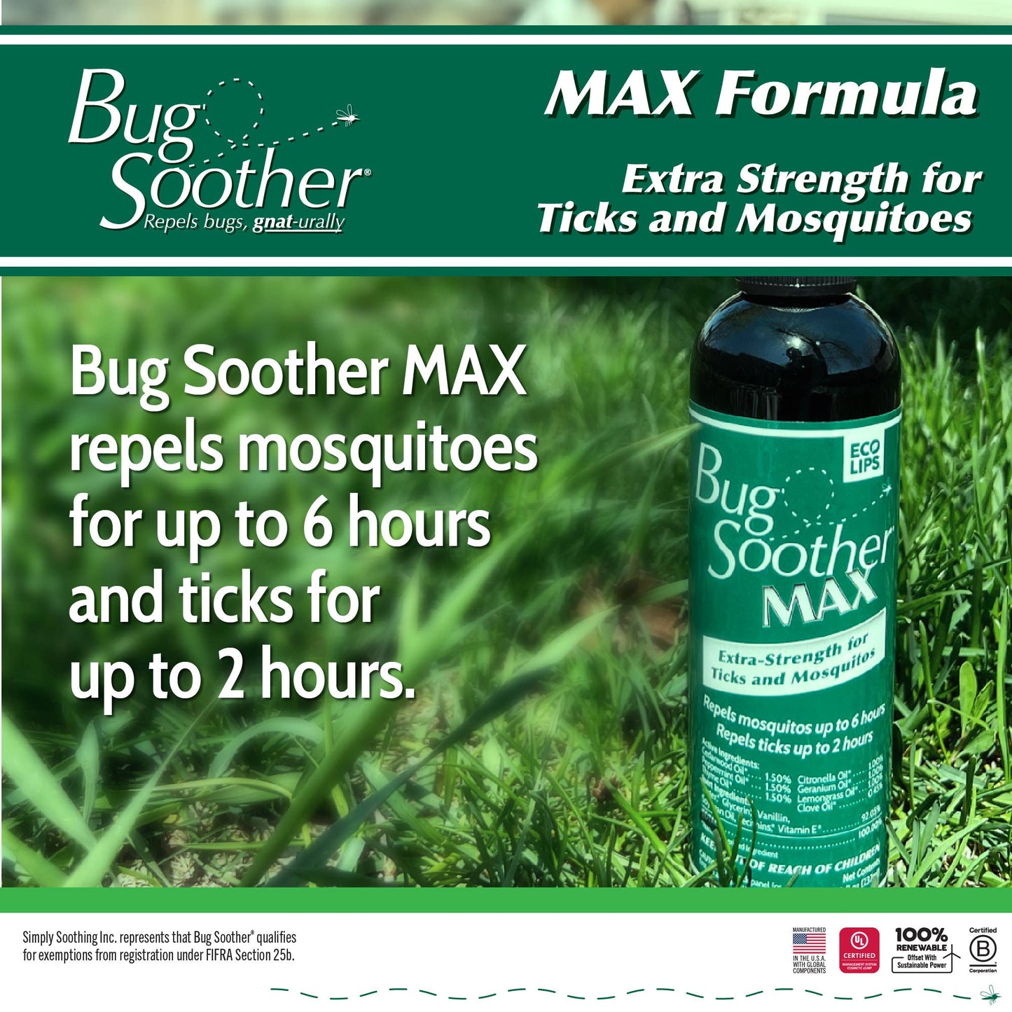 Bug Soother MAX Tick & Mosquito Repellent, Feathered Farmhouse