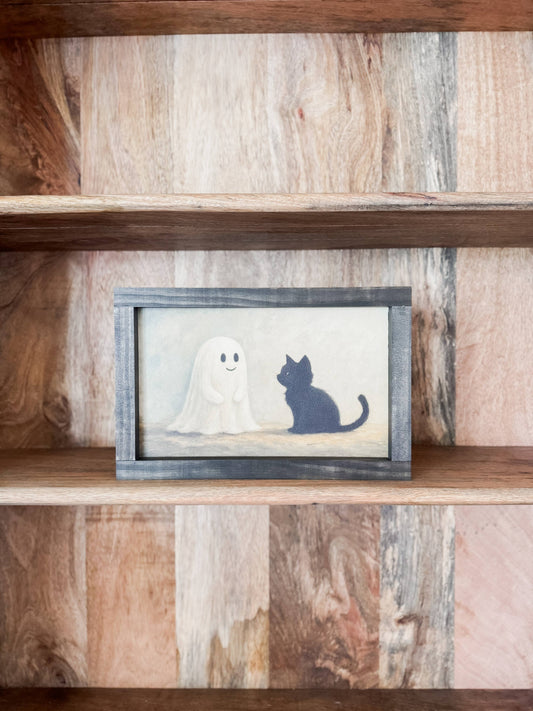 Ghost and Kitten Decor, Feathered Farmhouse