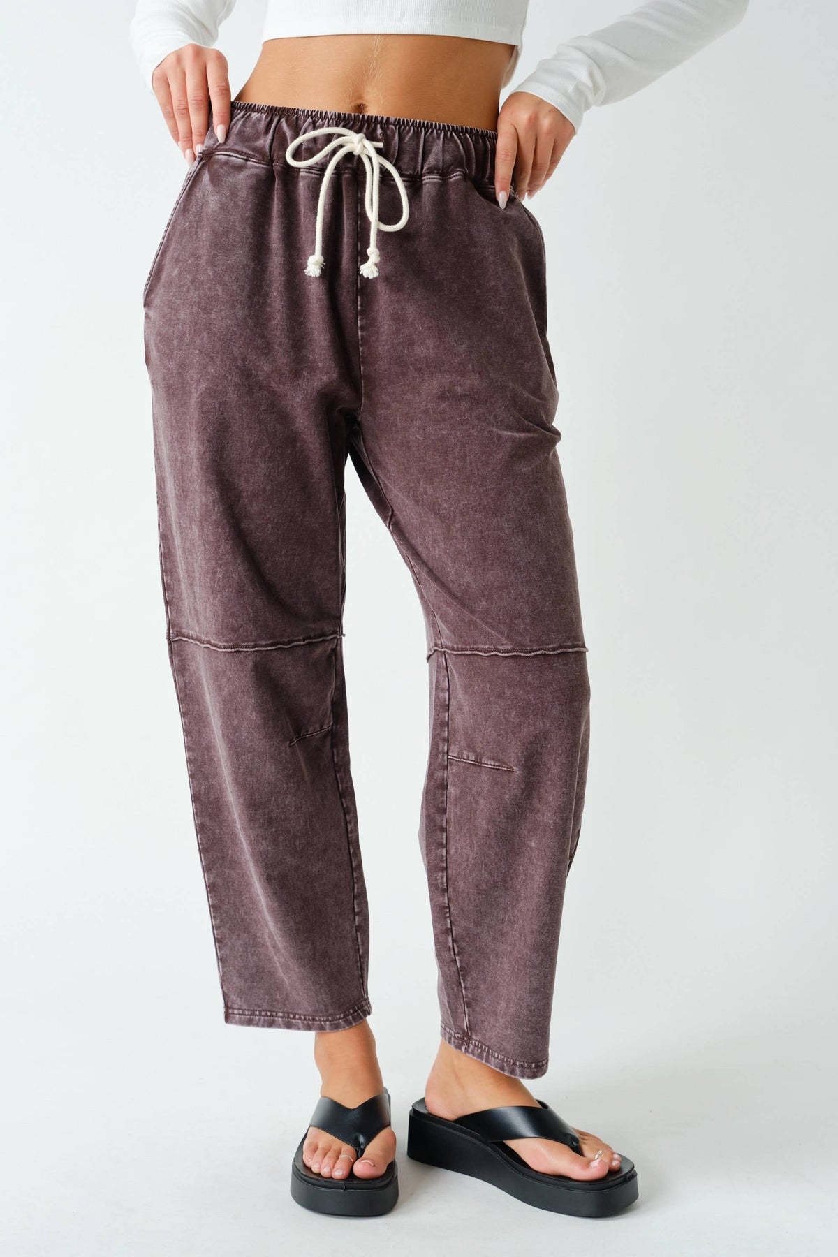 Tori Mineral Wash Cropped Straight Leg Pants, Feathered Farmhouse