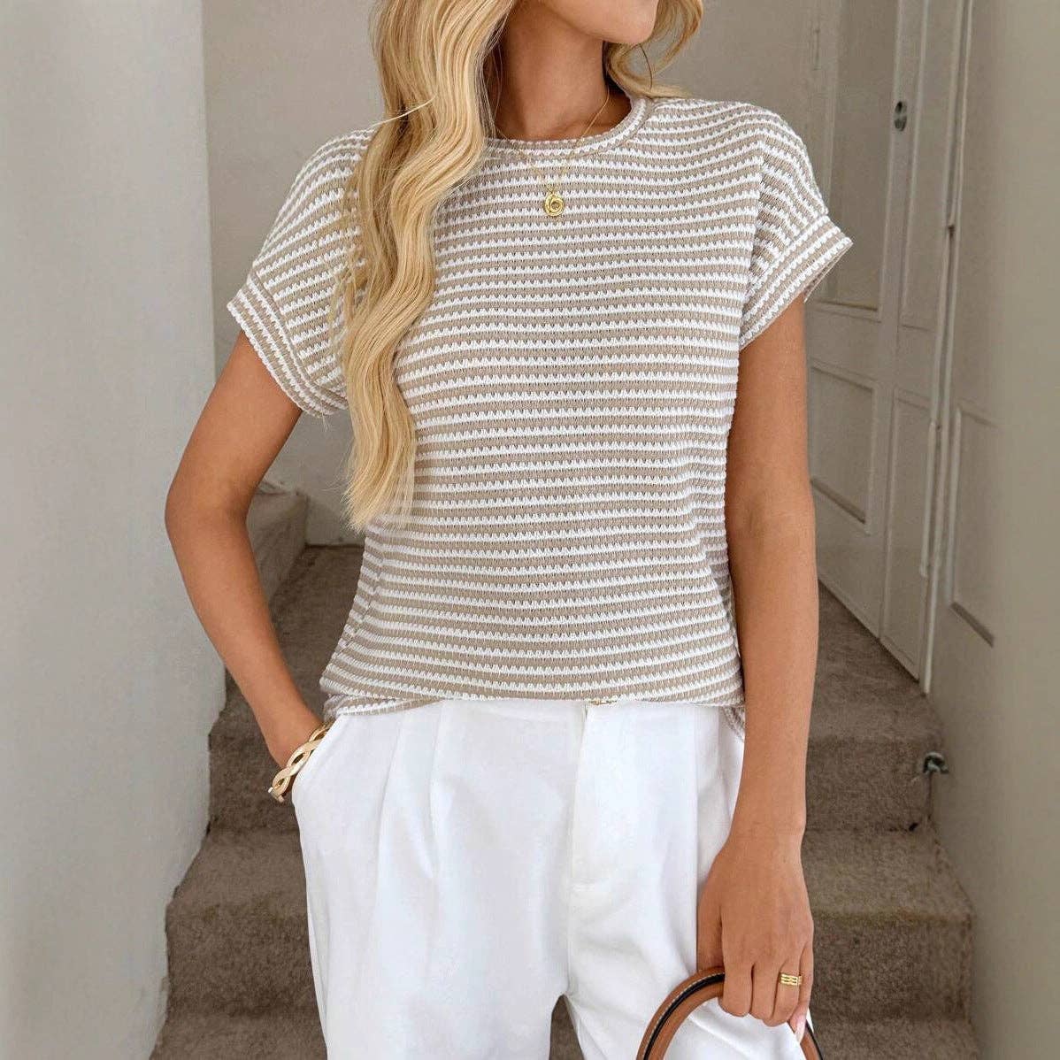 Haley Striped Top, Feathered Farmhouse