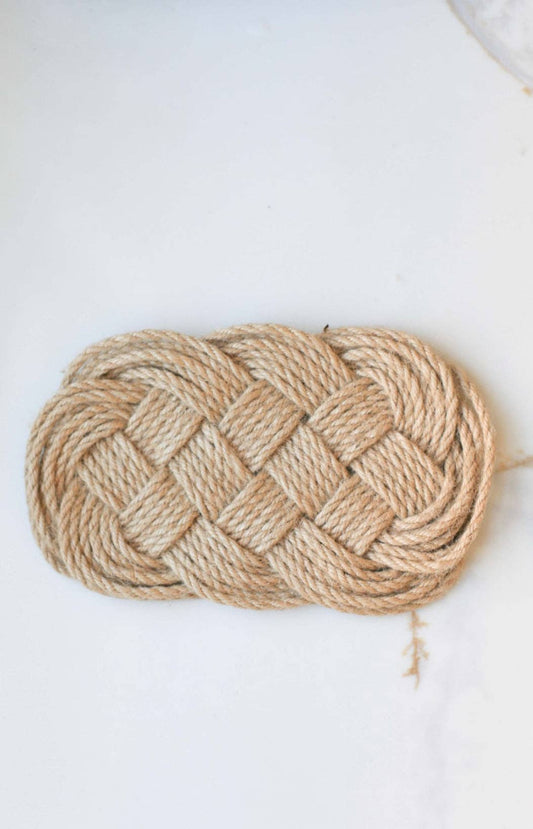 Jute Braided Trivet, Feathered Farmhouse