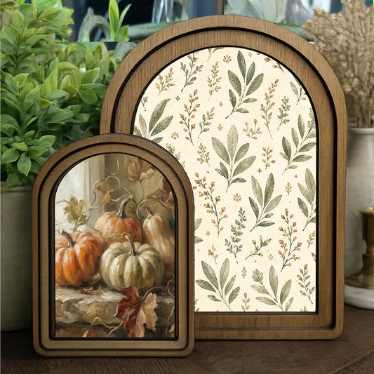 Pumpkin Still Life Framed Arch Top