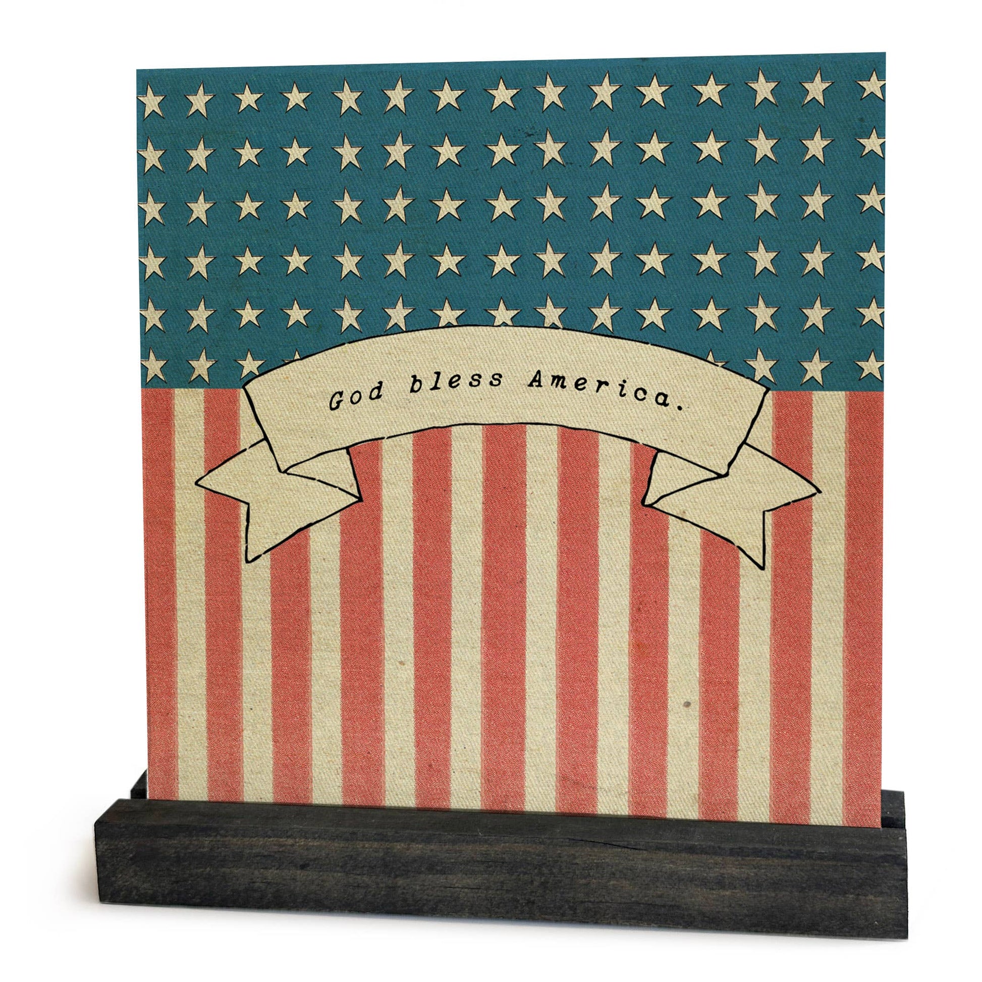 God Bless America Mini Canvas, Feathered Farmhouse
