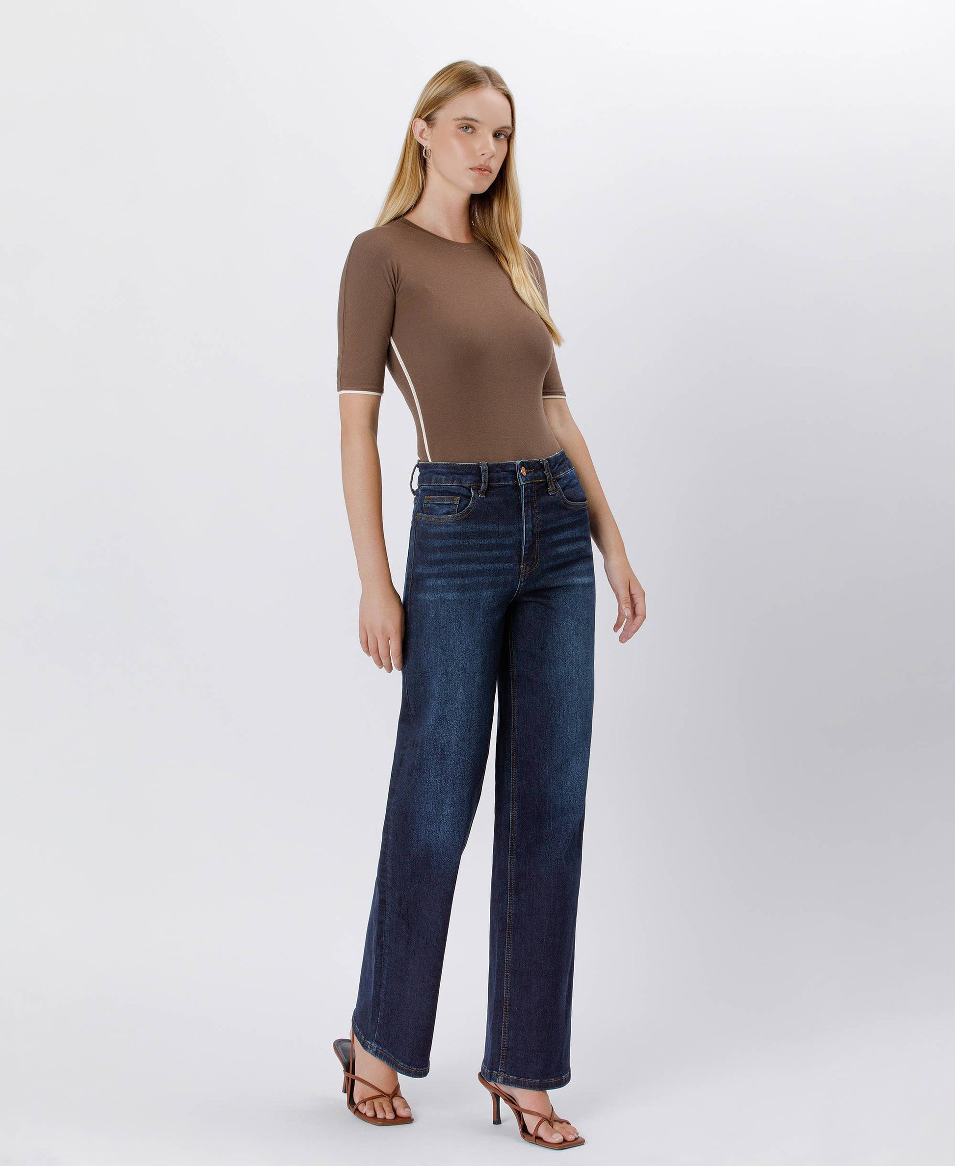 90's Vintage Super High Rise Dark Wash Loose Jeans, Feathered Farmhouse