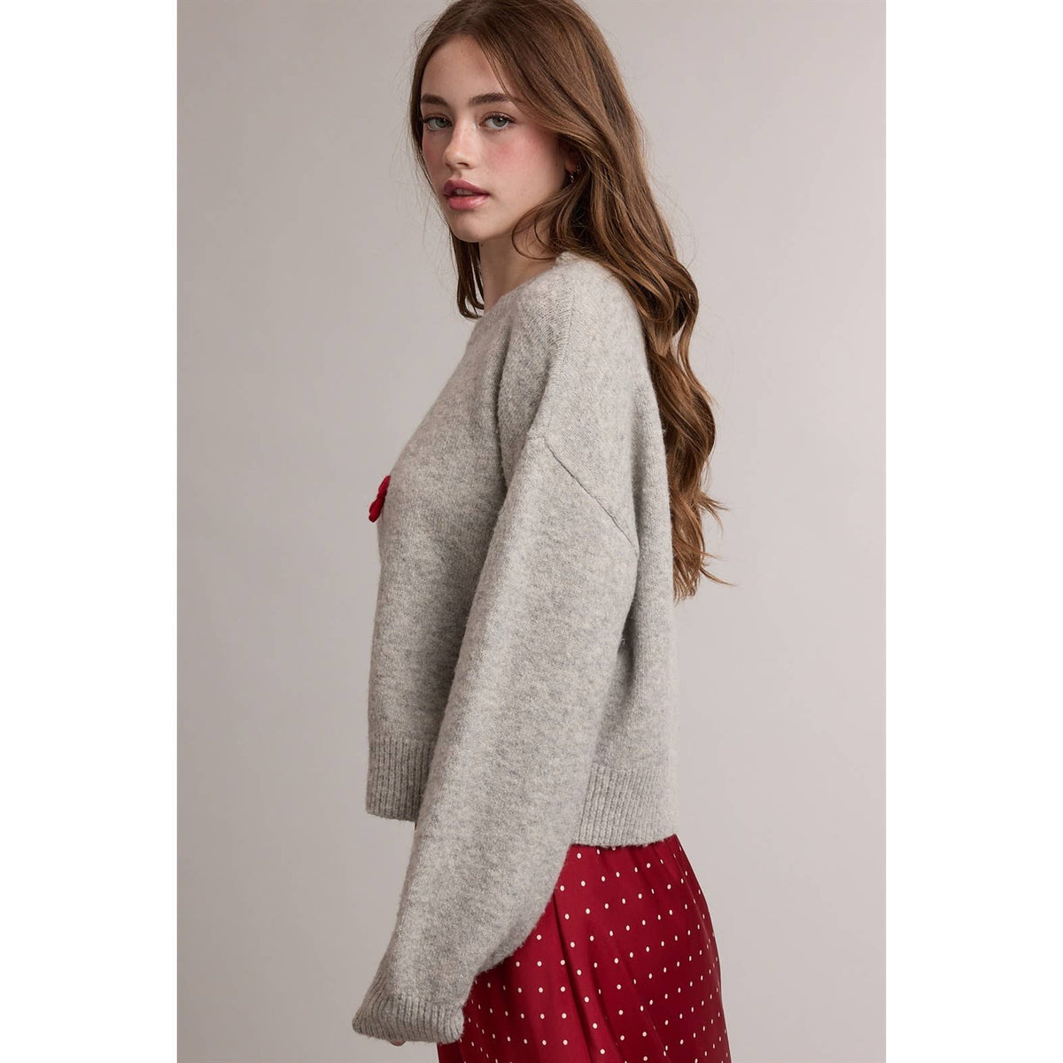 Christmas Tree Embroidered Graphic Sweater, Feathered Farmhouse