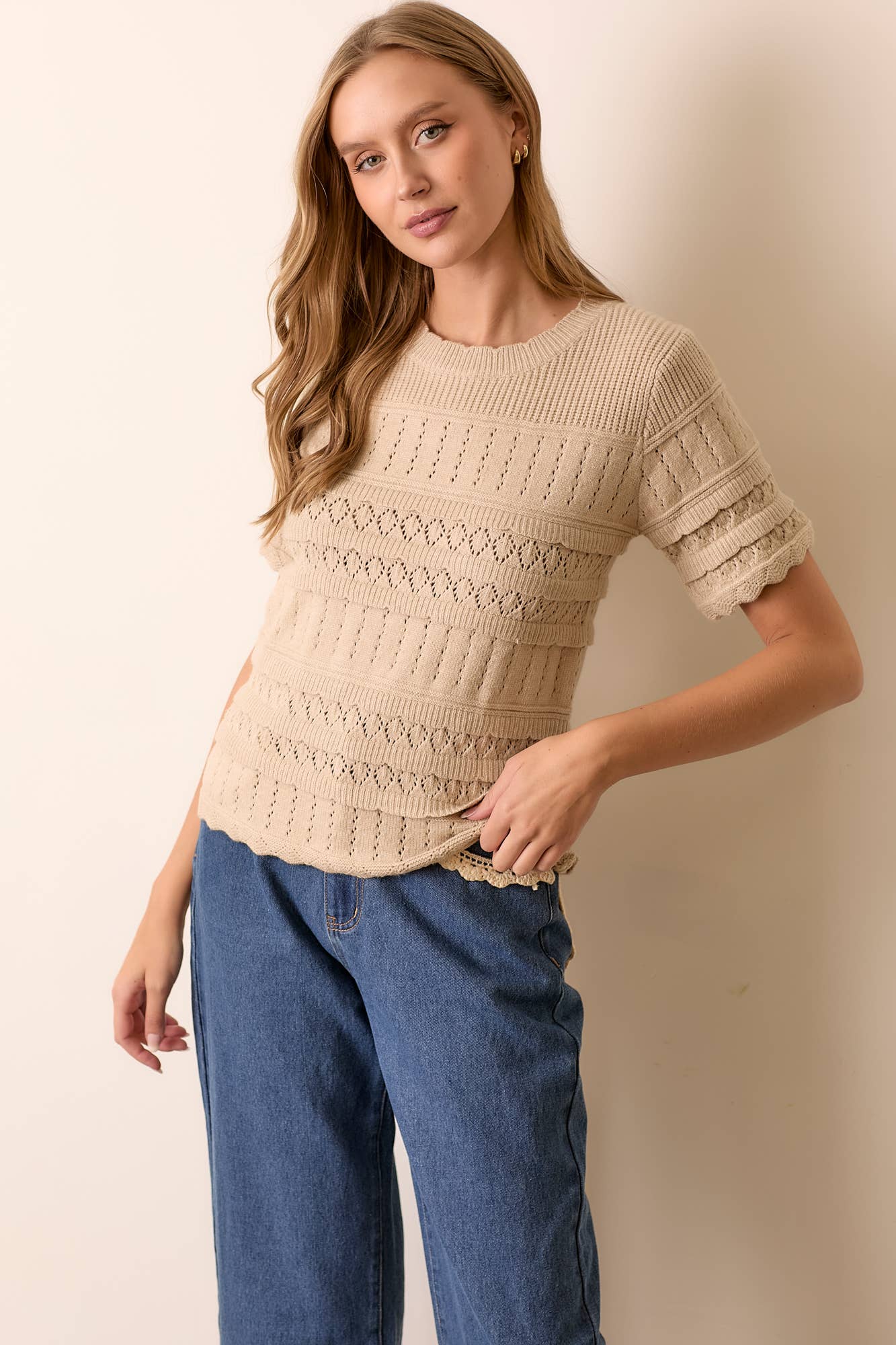 Knit Sweater Top, The Feathered Farmhouse