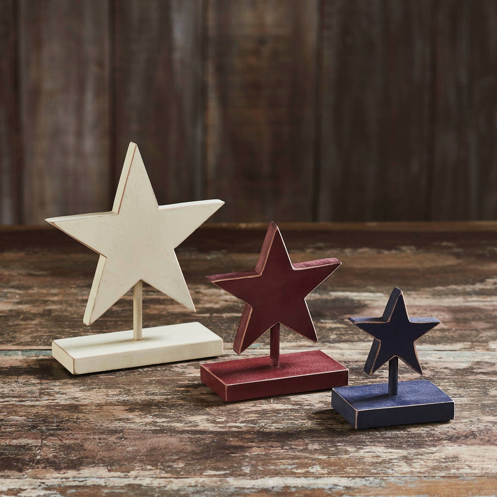 Hanging Wooden Stars on Base, The Feathered Farmhouse