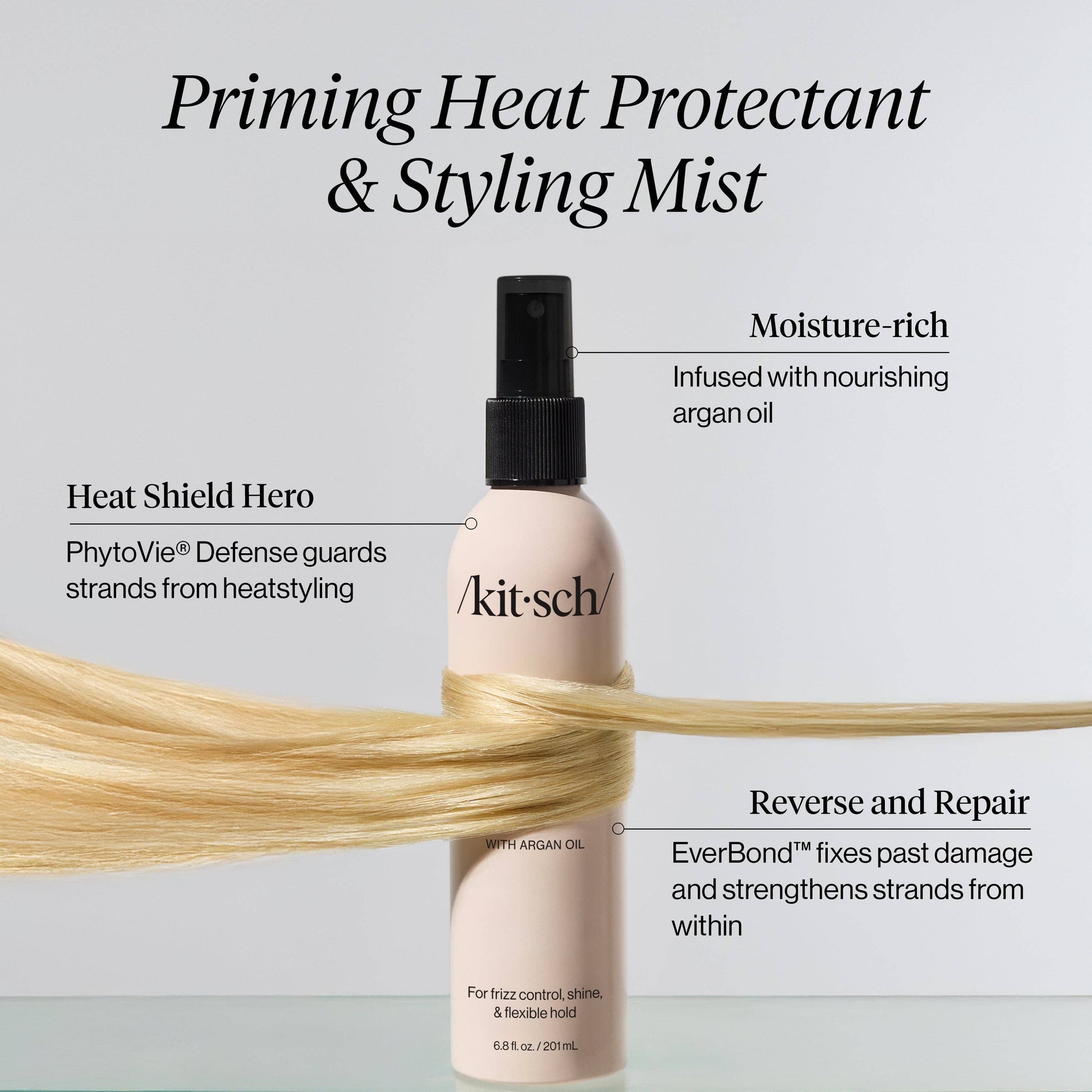 Pirming Argan Oil Heat Protectant & Styling Mist, Feathered Farmhouse