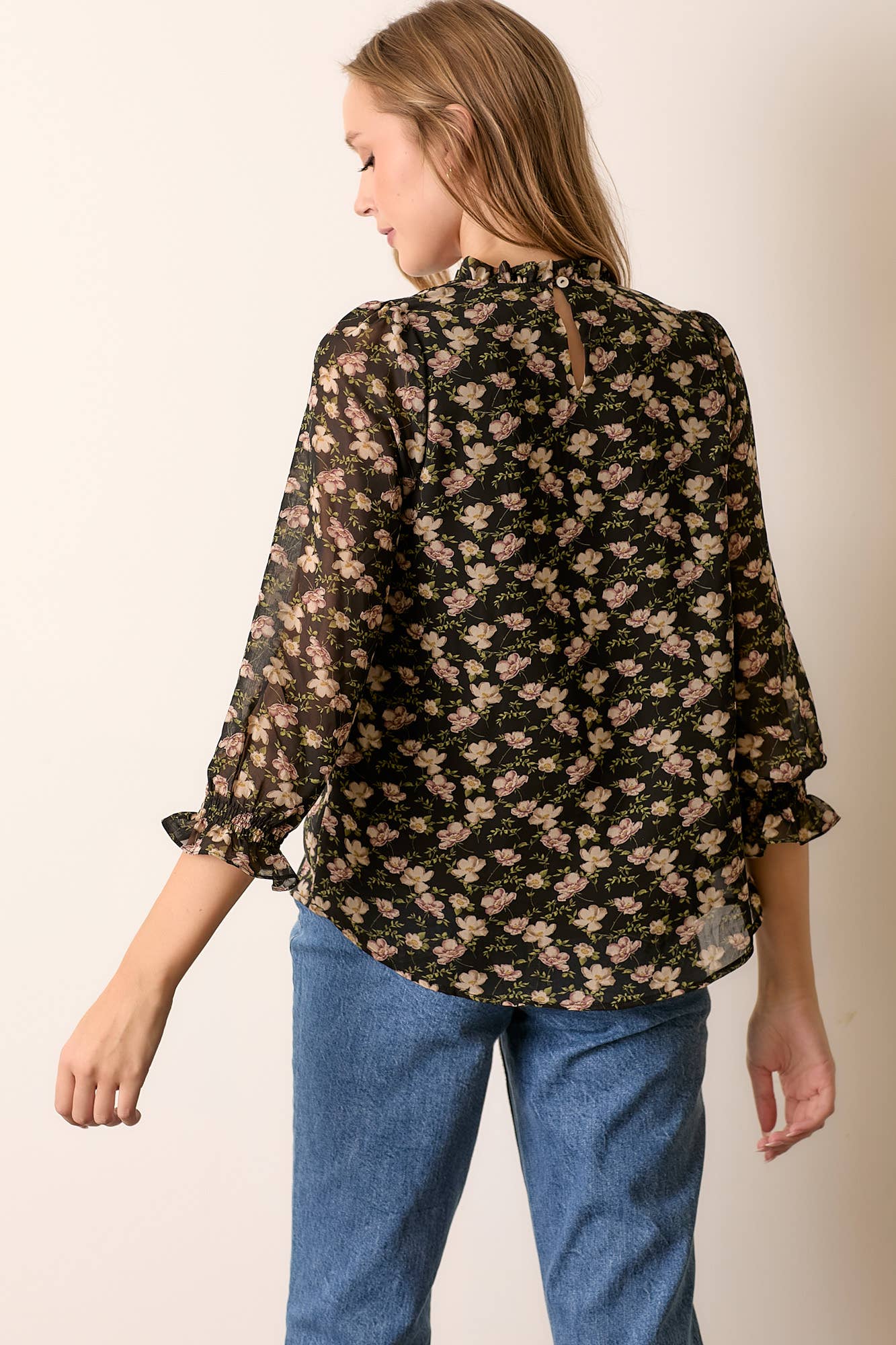 Floral Print Smocked Yoke Top, The Feathered Farmhouse