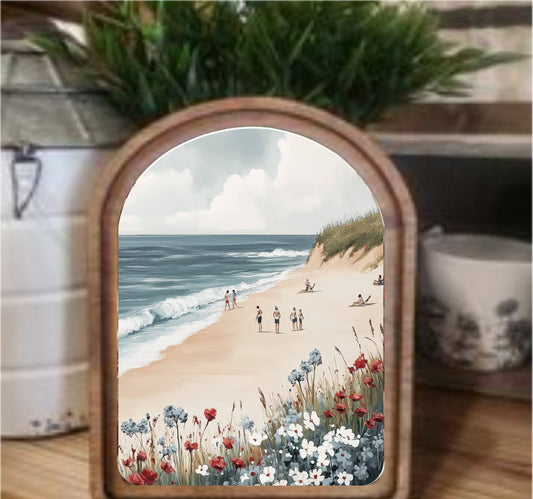 Americana Beach Framed Arch, Feathered Farmhouse